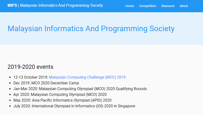 Malaysian Computing Challenge
